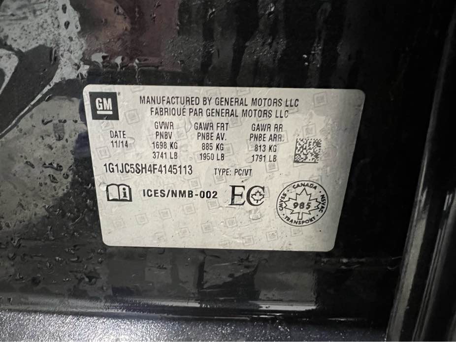 CHEVROLET SONIC 2015 - 6