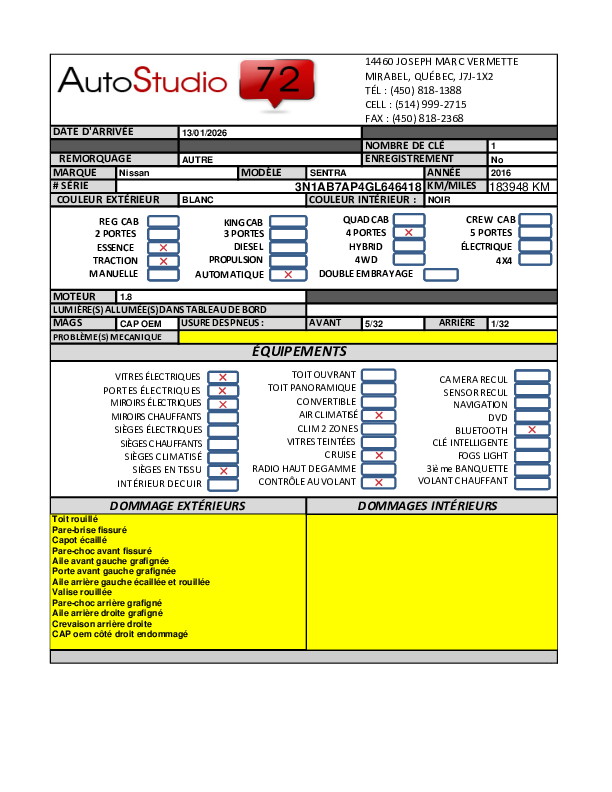 NISSAN SENTRA 2016 - 9