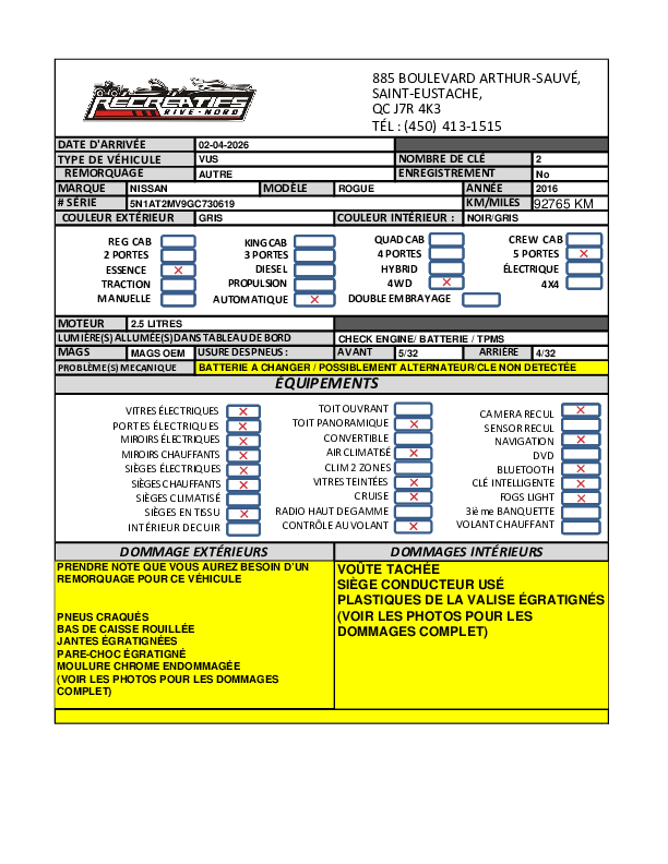 NISSAN ROGUE 2016 - 11