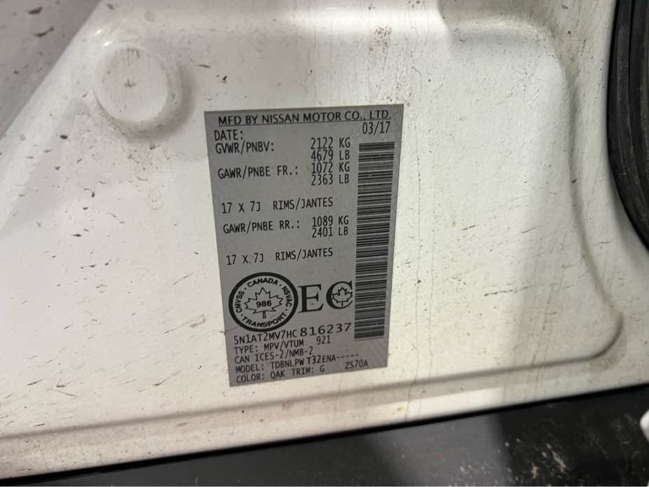 NISSAN ROGUE 2017 - 7