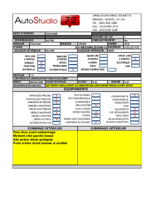 CHEVROLET CRUZE 2018 - 14