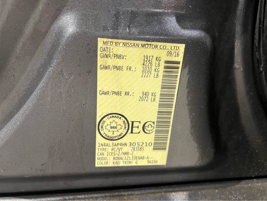 NISSAN ALTIMA 2017 - 7