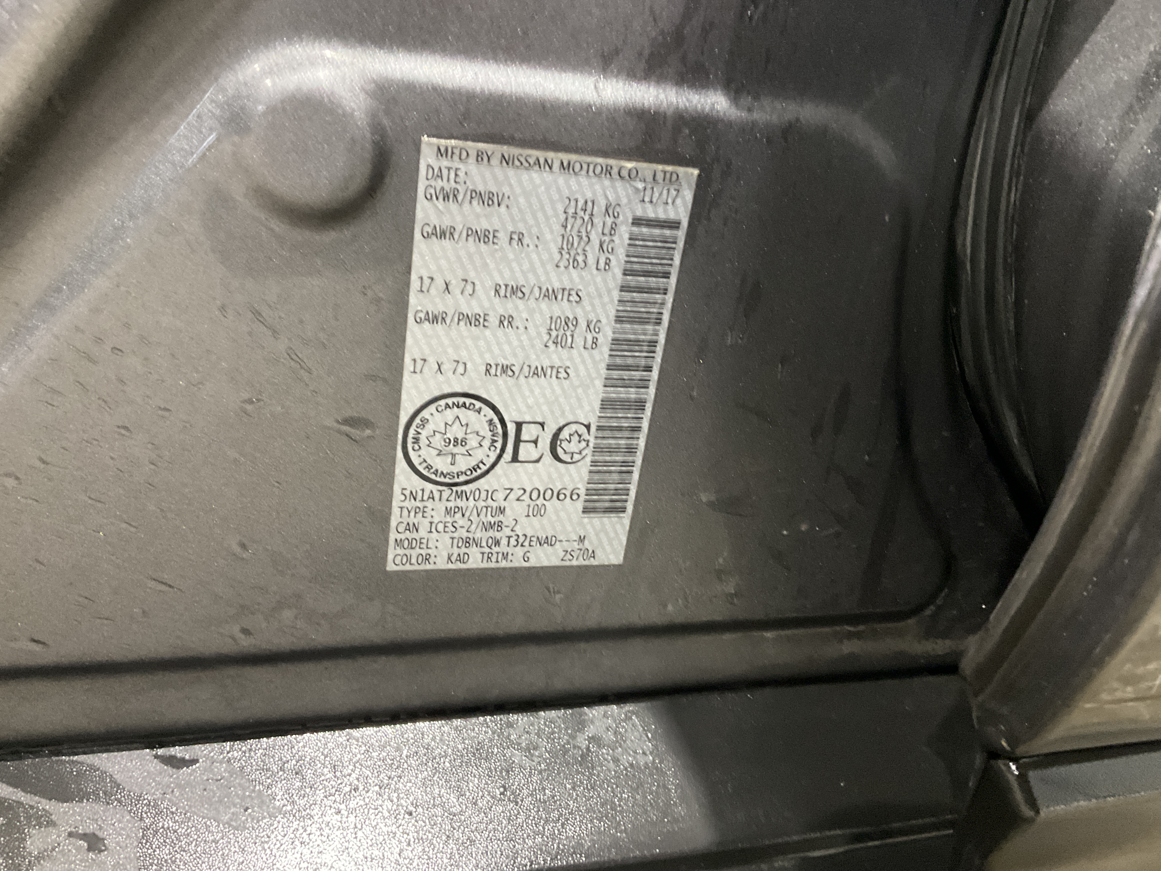 NISSAN ROGUE 2018 - 8