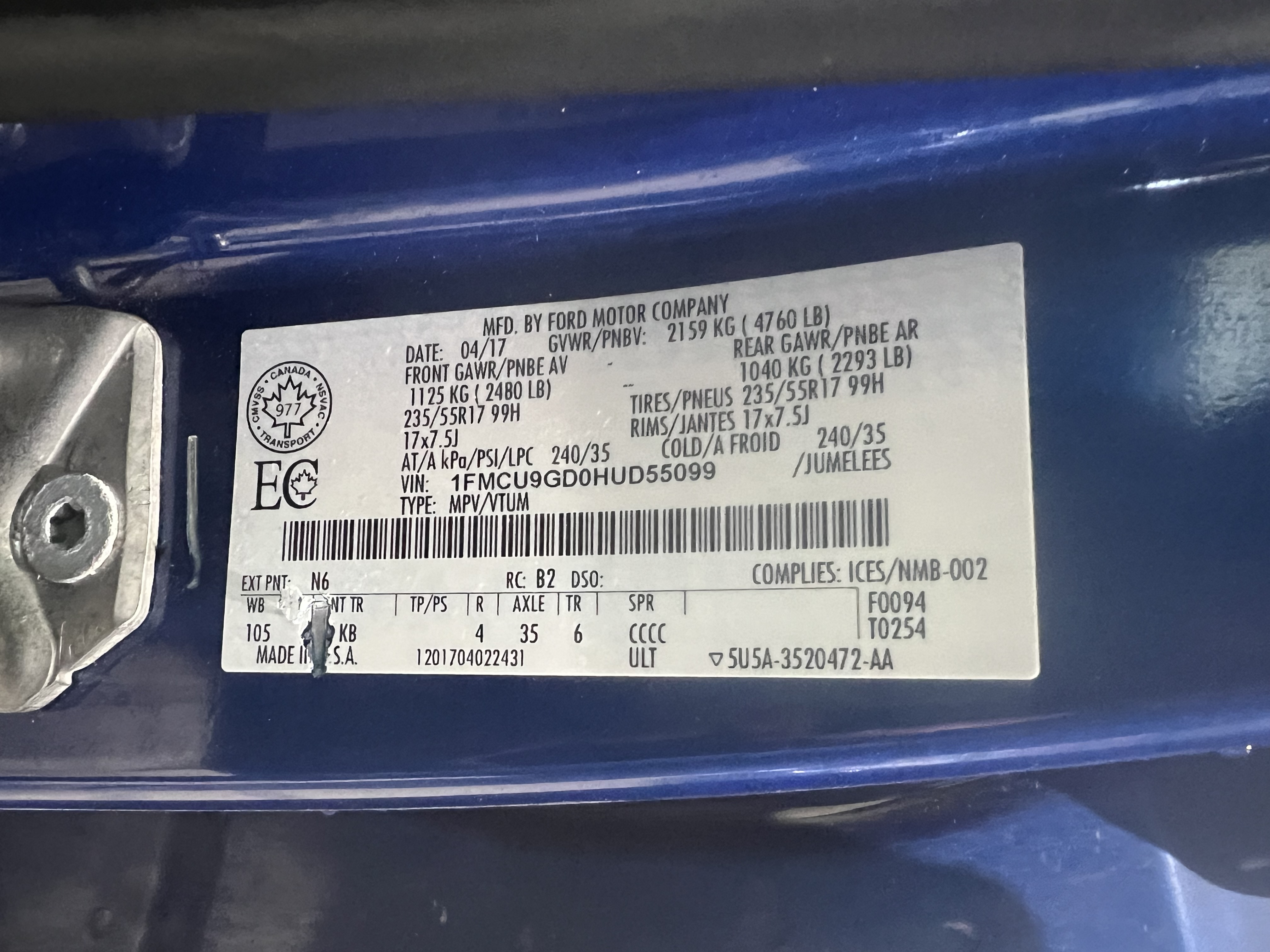 FORD ESCAPE 2017 - 7