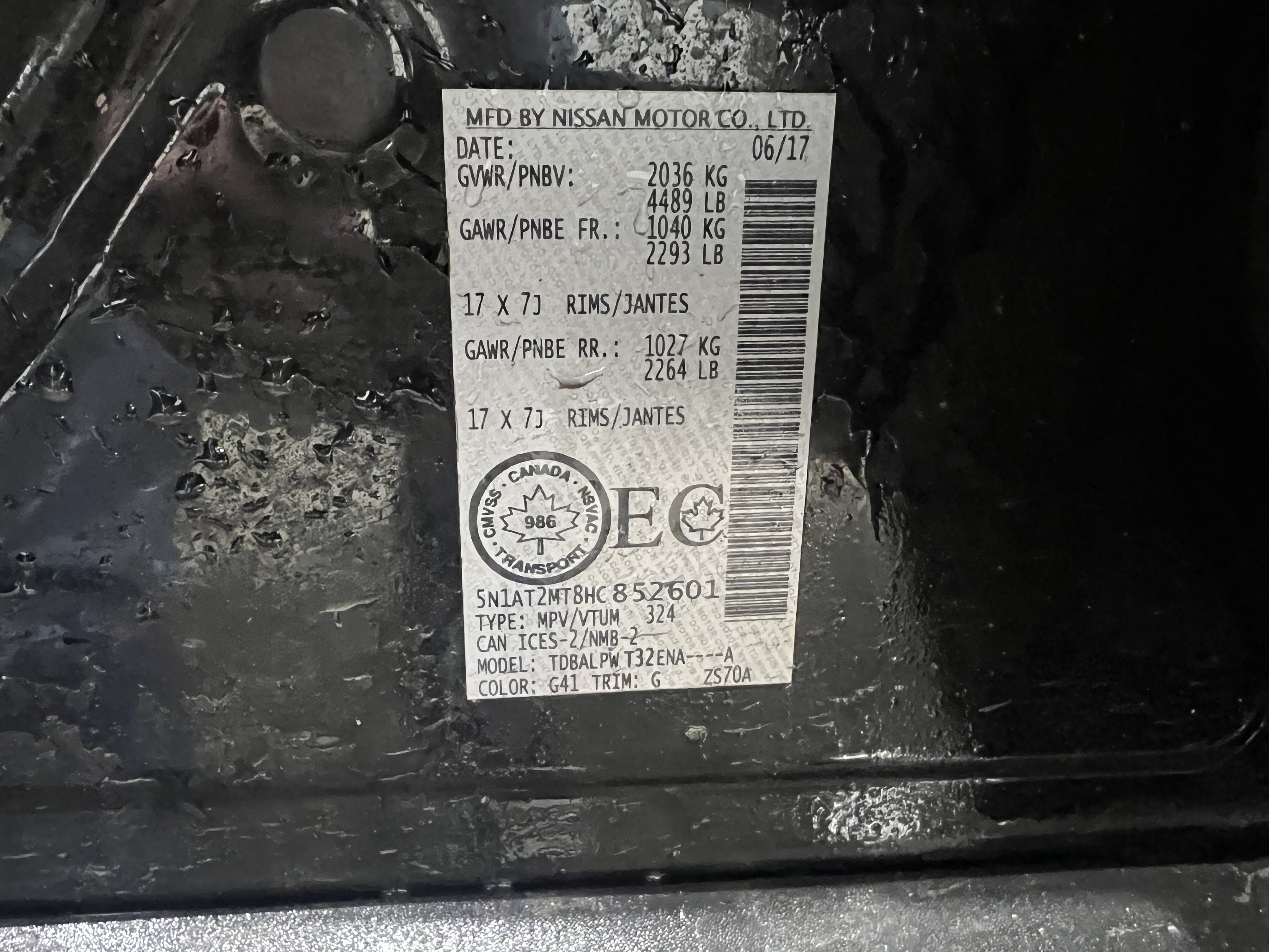 NISSAN ROGUE 2017 - 9