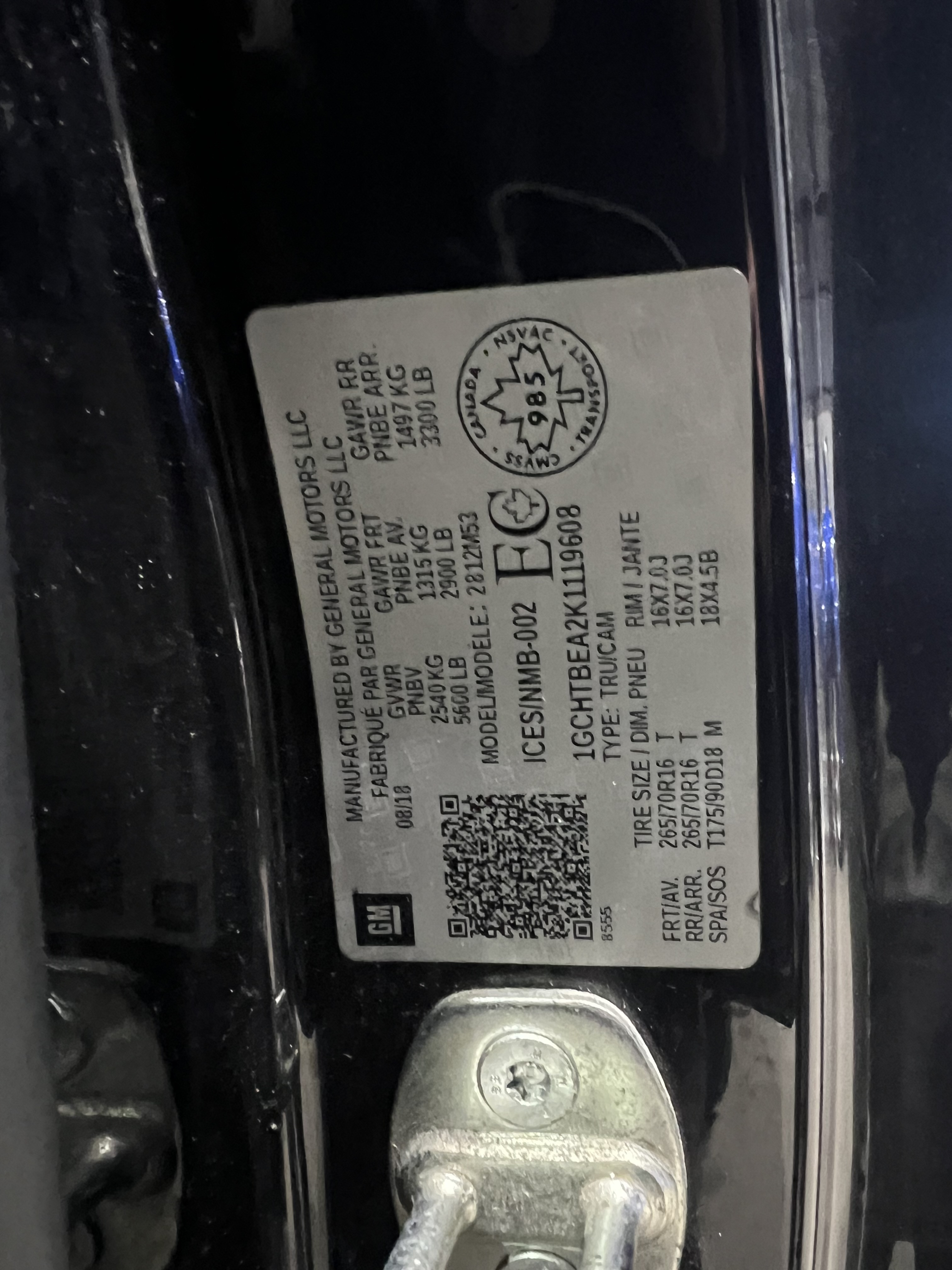 CHEVROLET COLORADO 2019 - 8