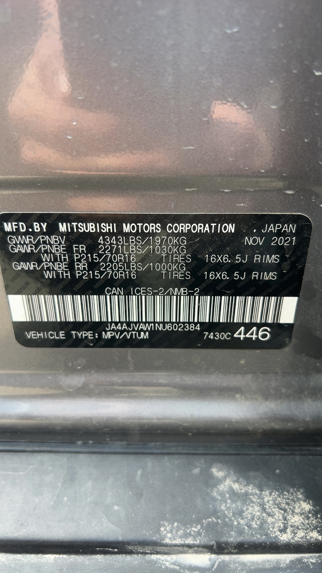 2022 Mitsubishi RVR SE/SEL/LE/GT