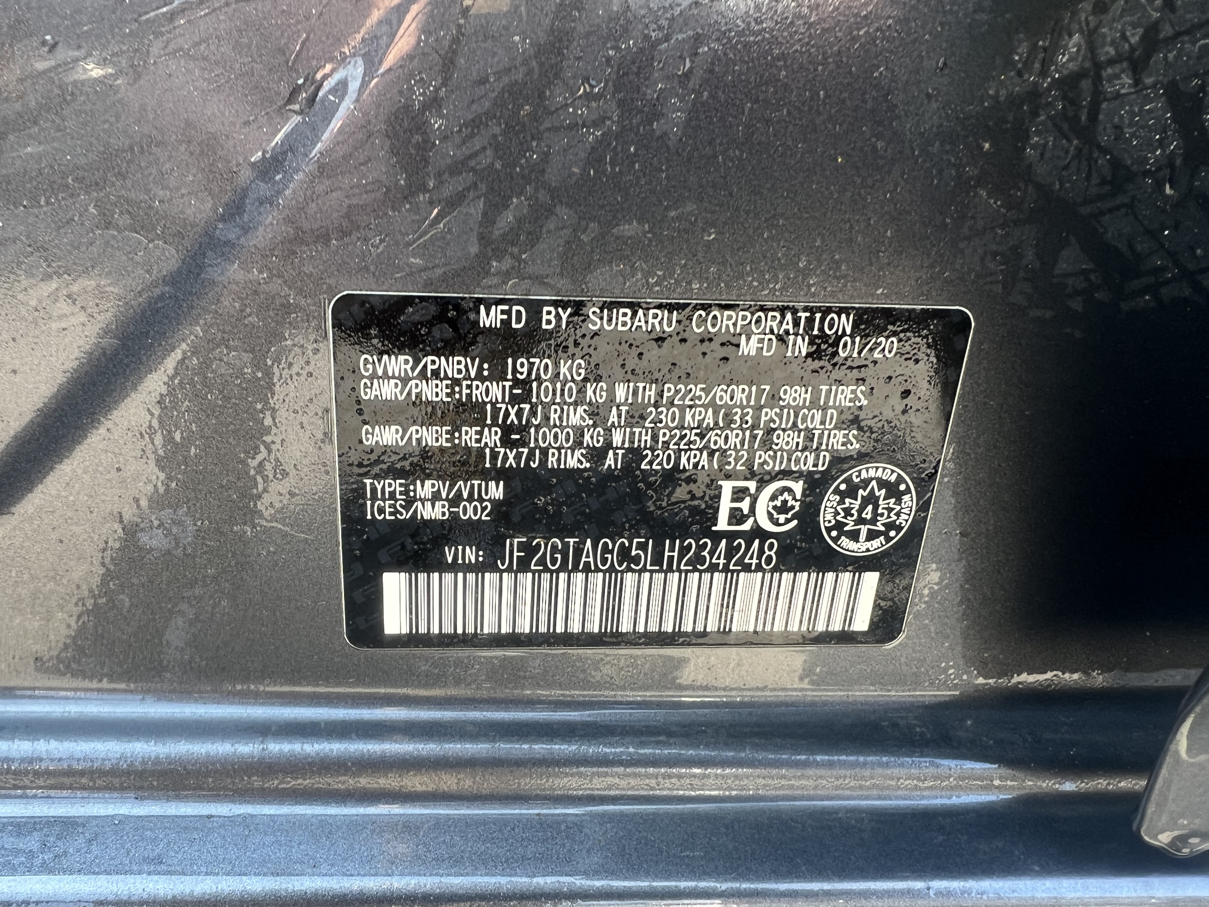 SUBARU CROSSTREK 2020 - 9