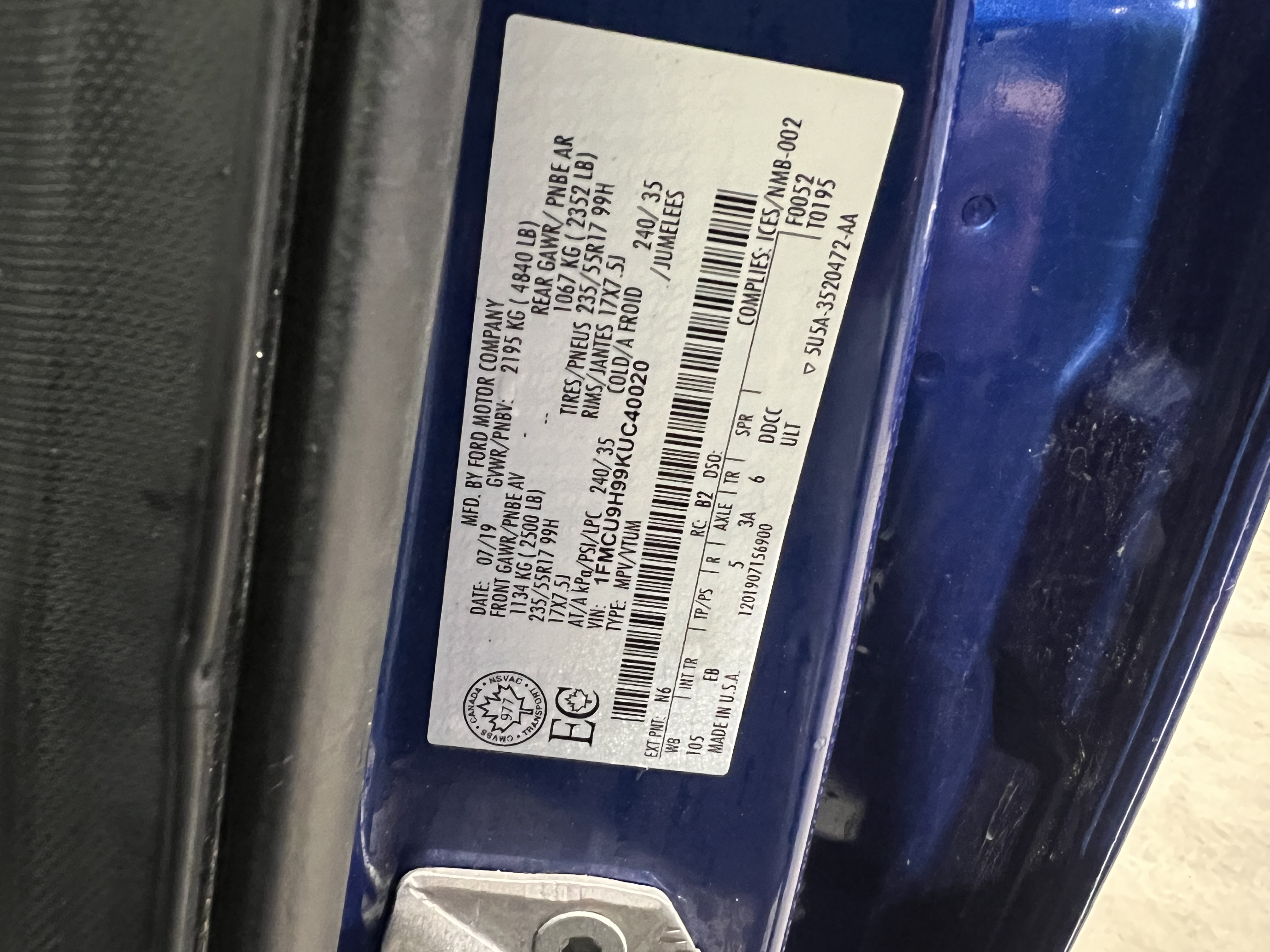 FORD ESCAPE 2019 - 9