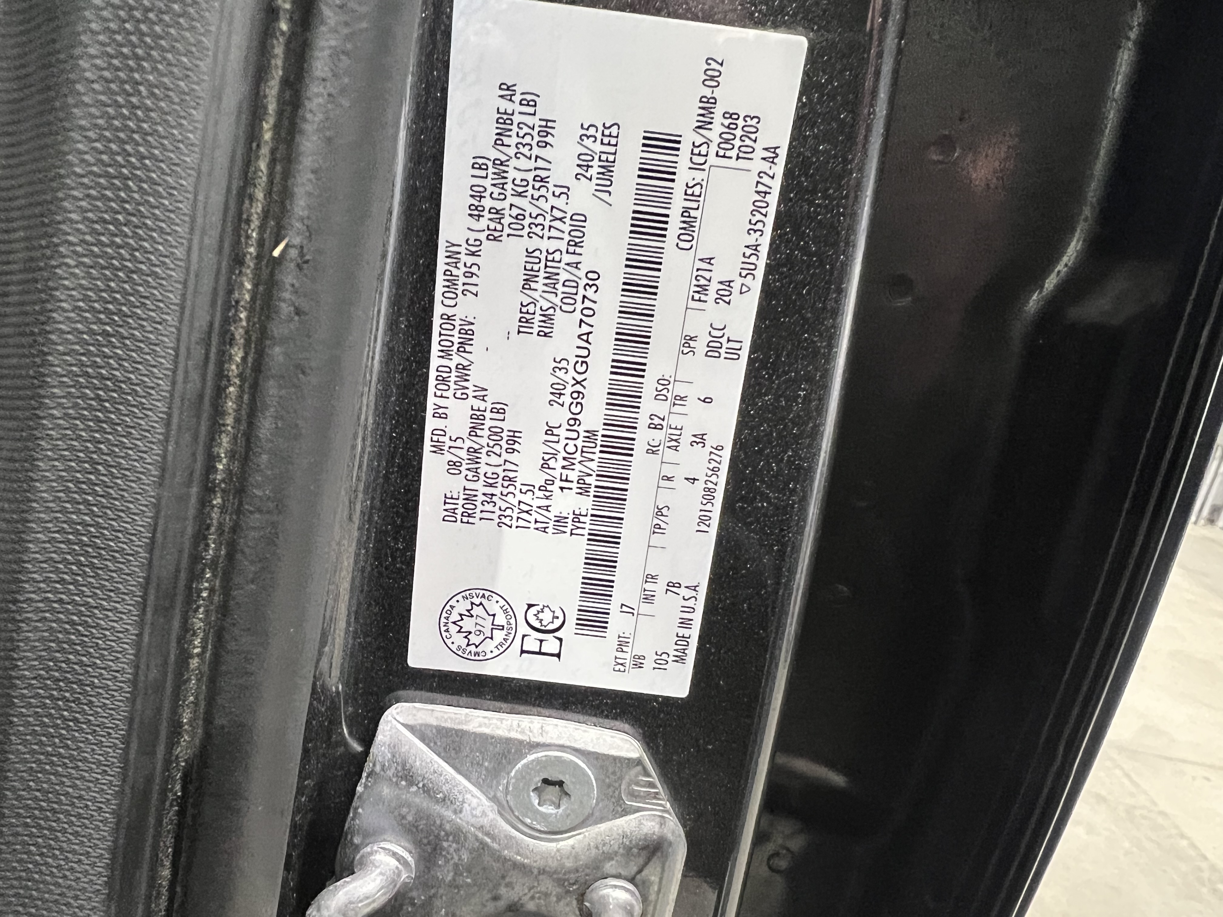 FORD ESCAPE 2016 - 7