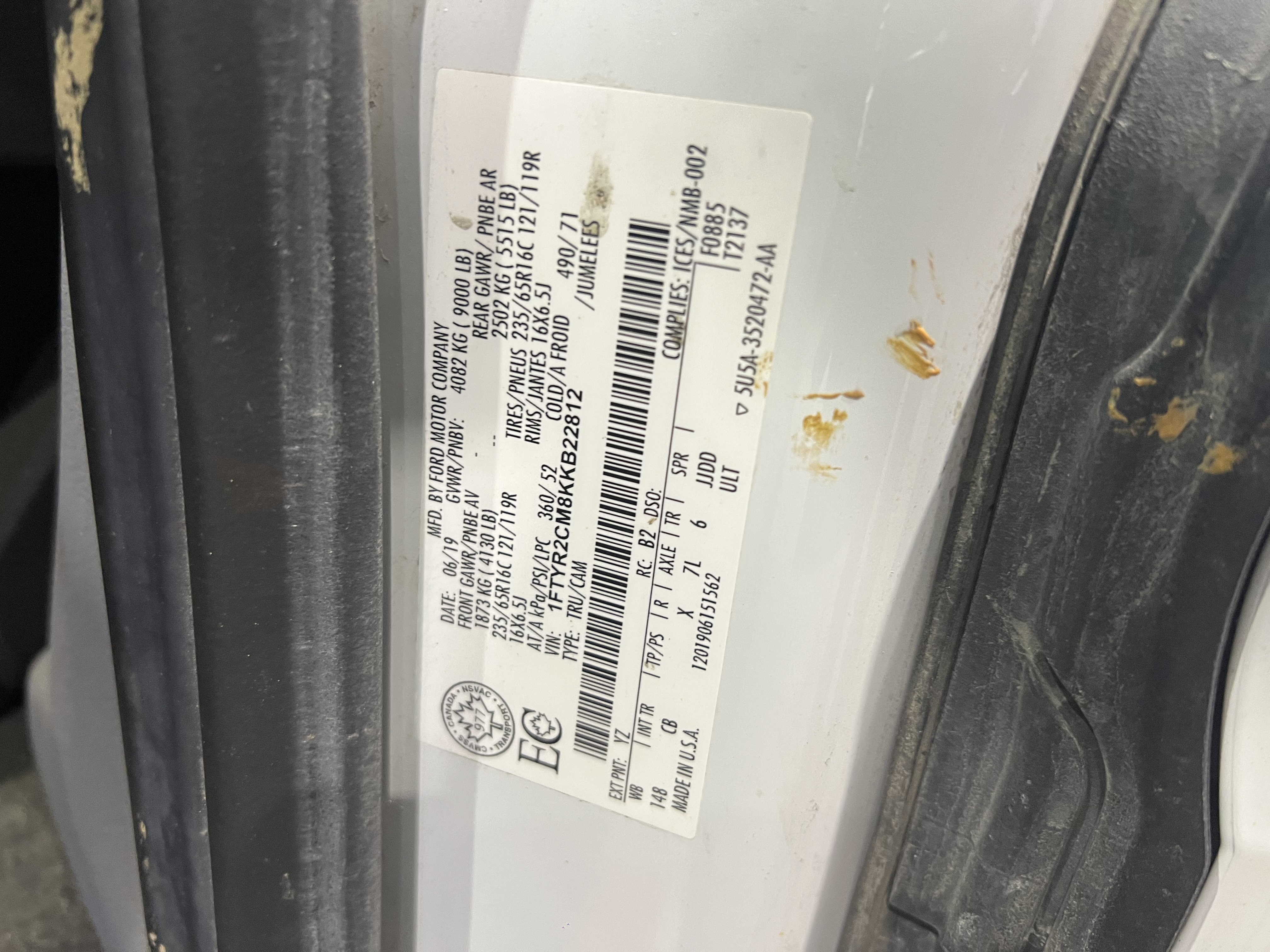 FORD TRANSIT VAN 2019 - 8