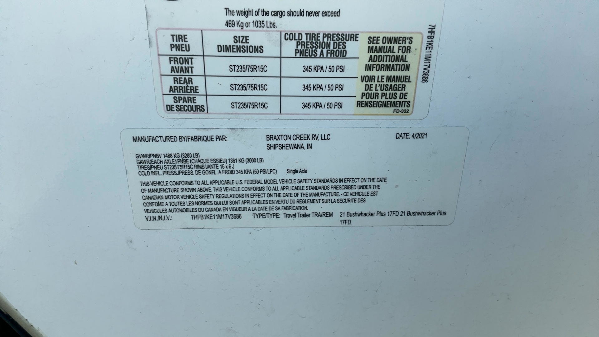 2021 BRAXTON CREEK BUSHWHACKER PLUS( 17FD)