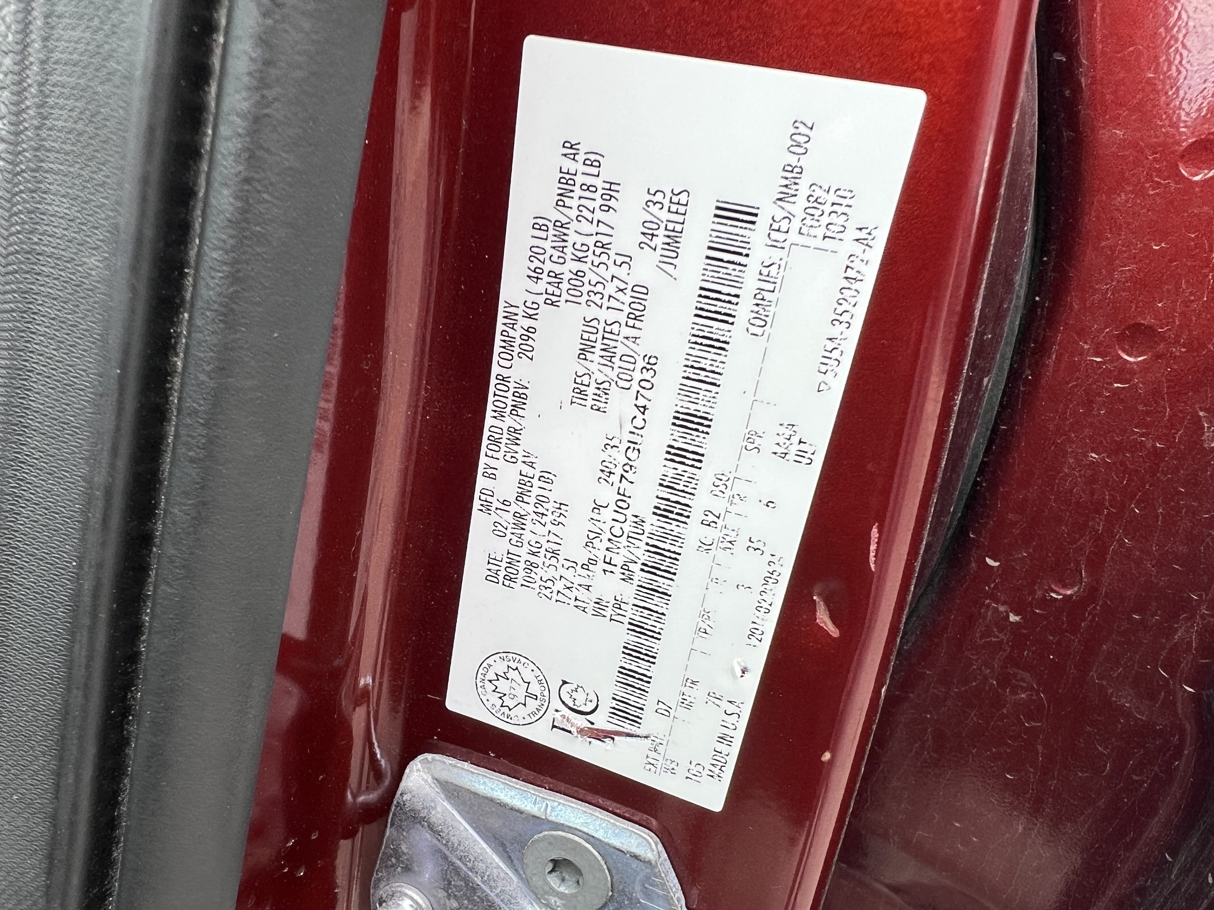 FORD ESCAPE 2016 - 7