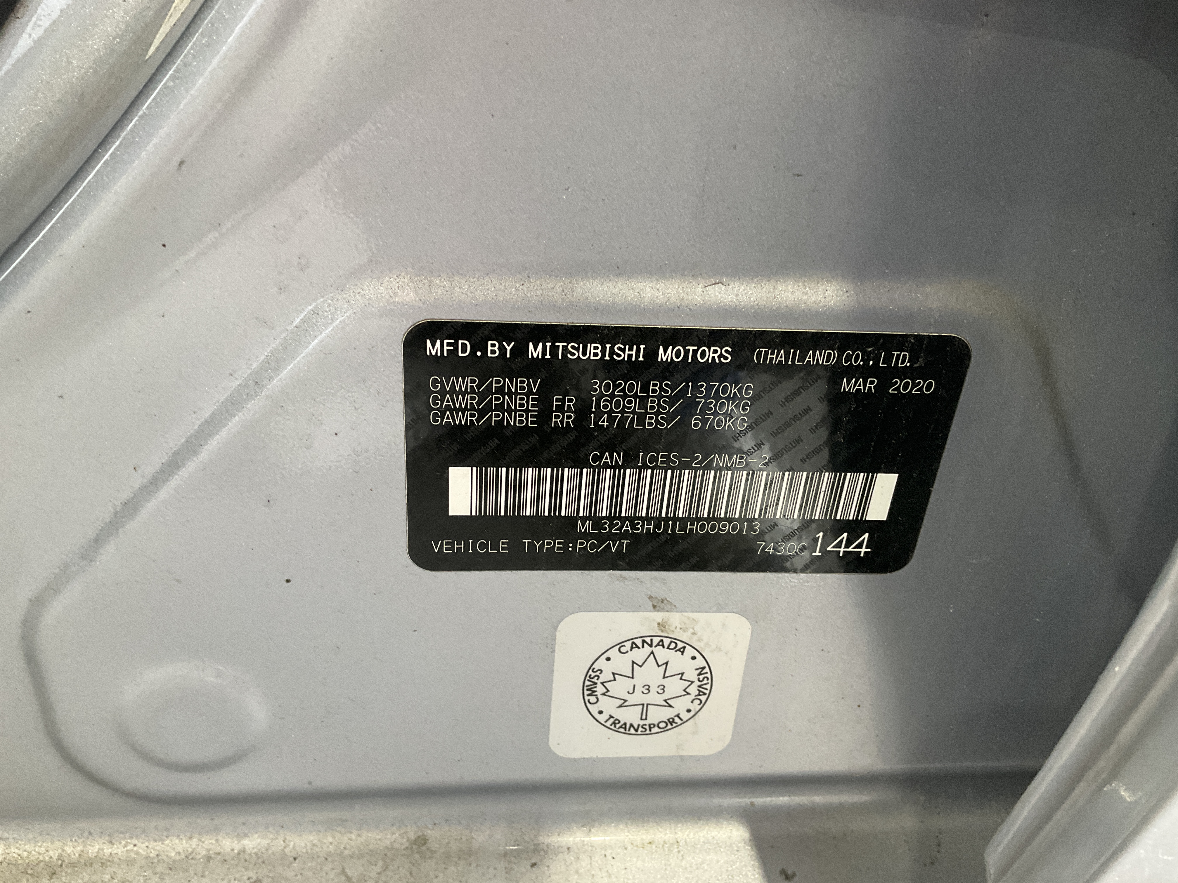2020 Mitsubishi Mirage