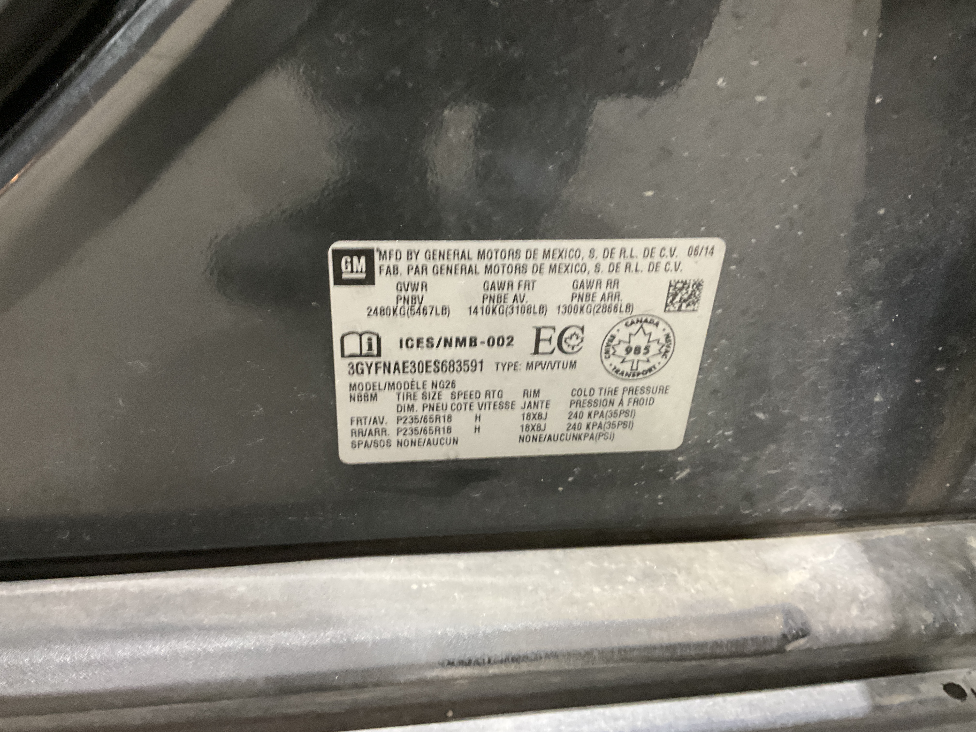 2014 Cadillac SRX De base